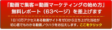 動画で集客 無料レポート進呈中!